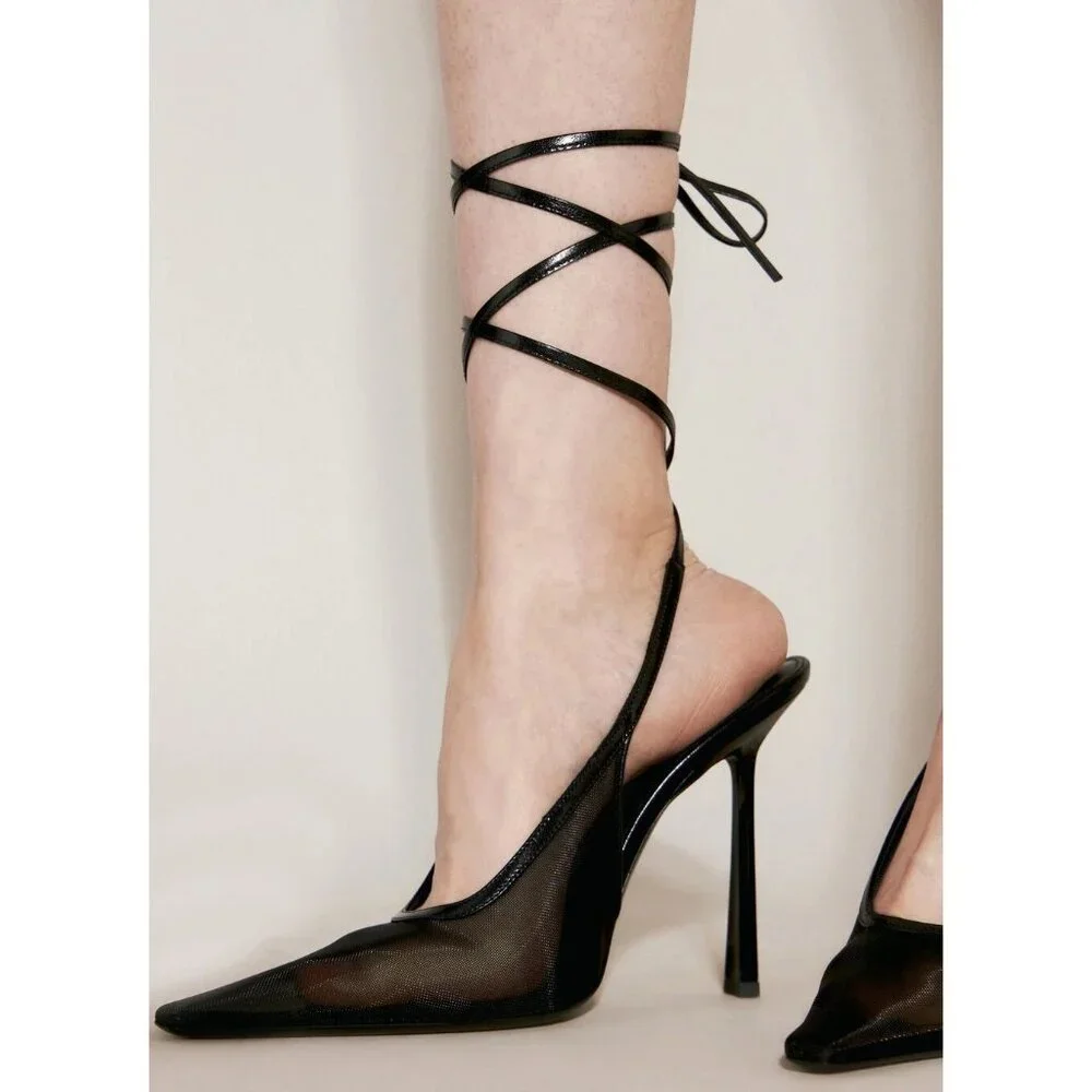 SAINT LAURENT Oxalis Pumps in Noir Black 40 10 With Box Womens High Heels - Picture 5 of 16